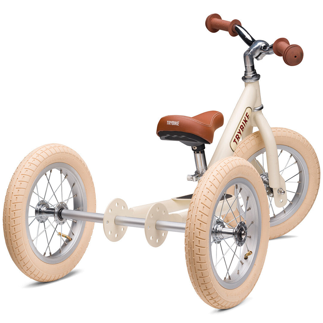 trybike steel 2-in-1 loopfiets vintage cream mat - bruin   | TBS-3-CRM-VIN | 3