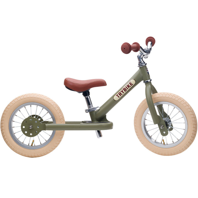 trybike steel loopfiets vintage groen mat - bruin | TBS-2-MGRN-VIN | 0