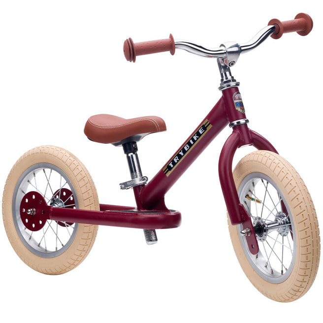 trybike steel loopfiets vintage rood mat - bruin | TBS-2-MRED-VIN | 0