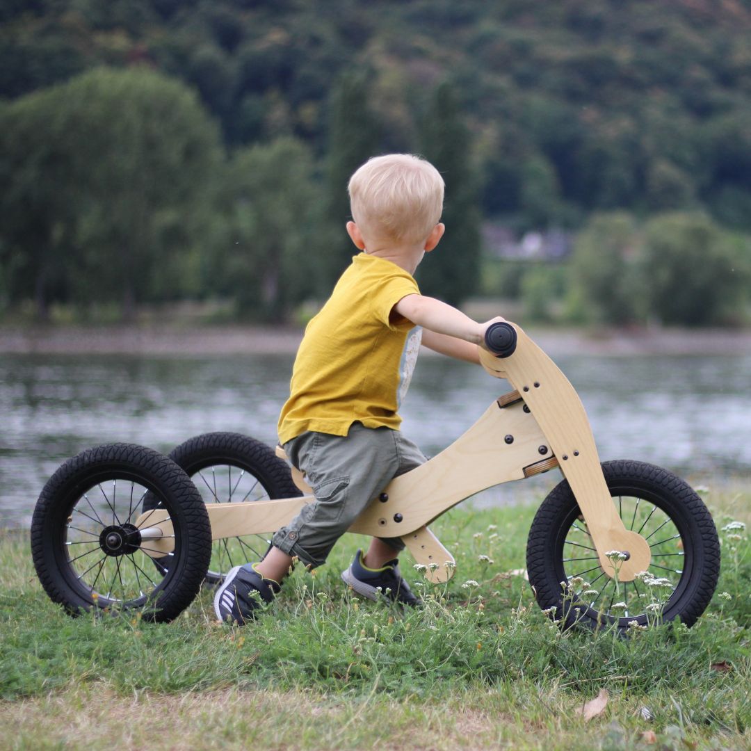 trybike wood 4-in-1 loopfiets - bruin/zwart | TBW-3-BRN | 1
