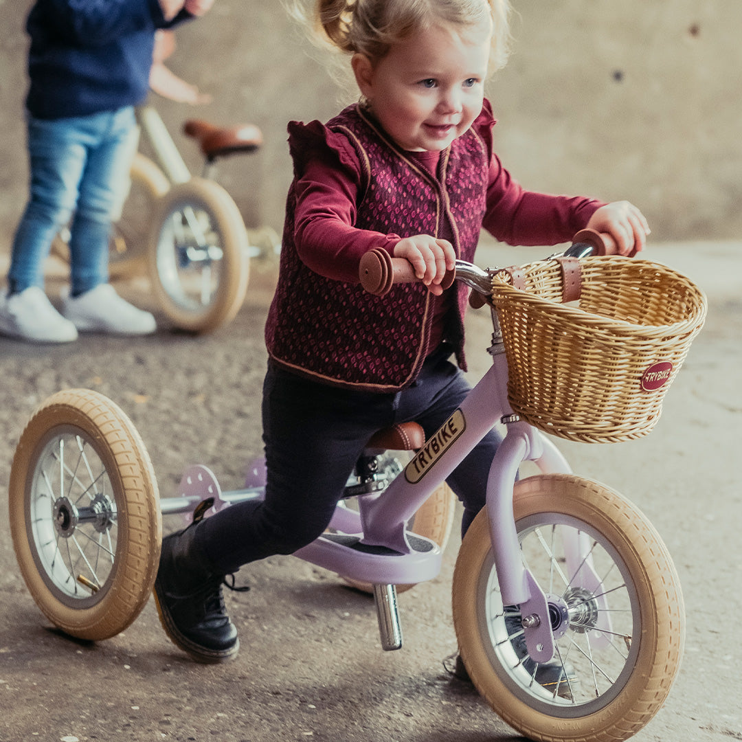 trybike steel 2-in-1 loopfiets vintage lila mat - bruin | tbs3mprlvin | 3