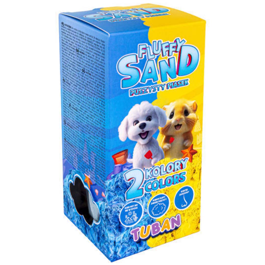 tuban kinetisch zand fluffy - blauw en geel - 140 gram | 860TU3790 | 1