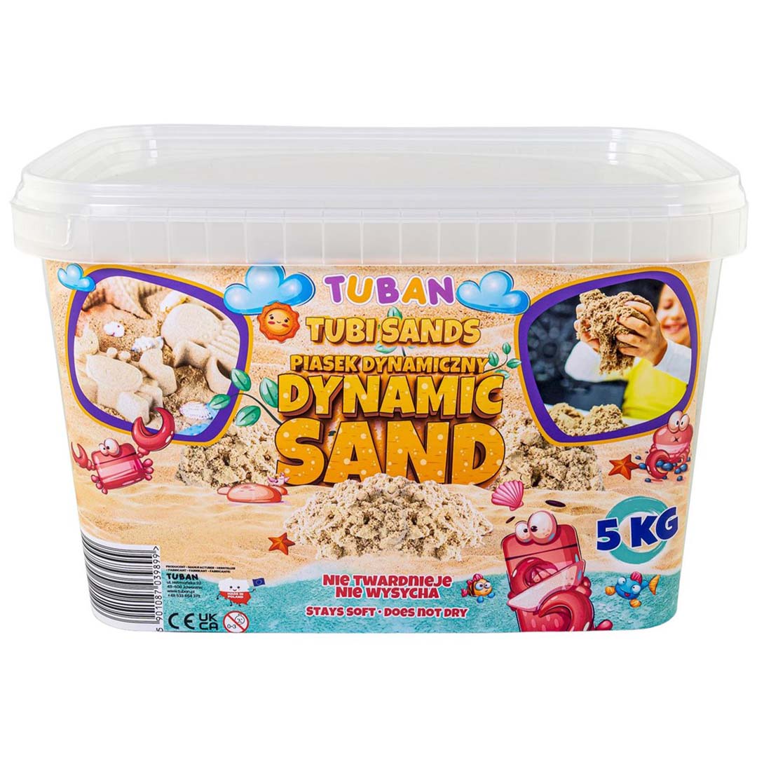 tuban kinetisch zand in herbruikbare bak - natural - 5 kg | 860TU3989 | 2