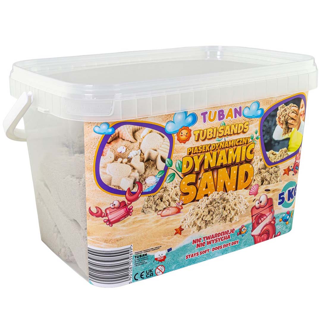 tuban kinetisch zand in herbruikbare bak - natural - 5 kg | 860TU3989 | 1