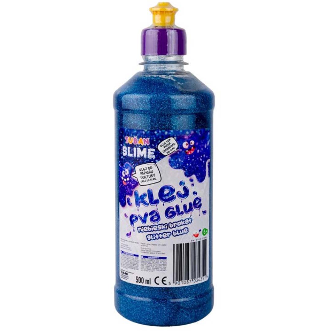 tuban pva lijm glitter - blauw - 500 ml | 860TU3435 | 1