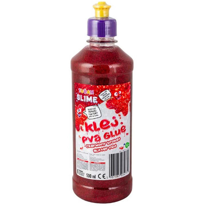 tuban pva lijm glitter - rood - 500 ml | 860TU3477 | 1