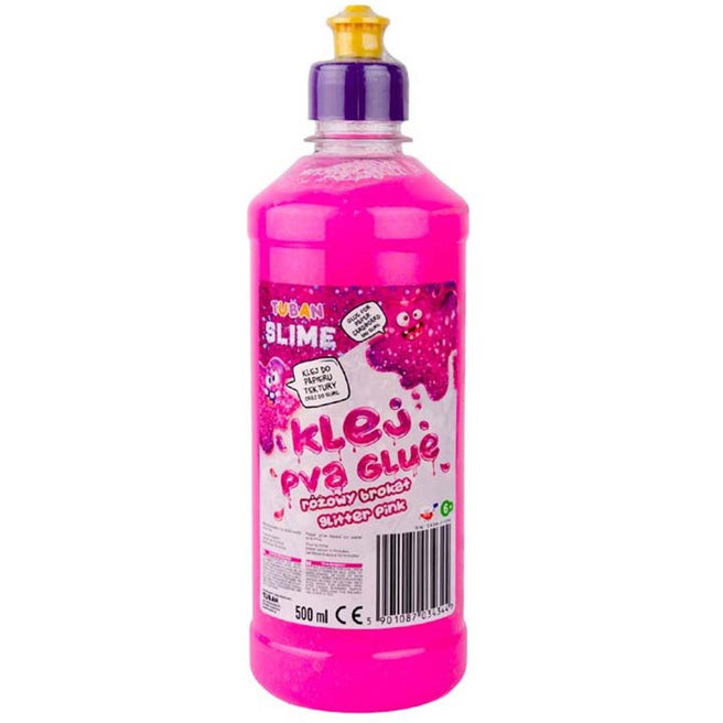 tuban pva lijm glitter - roze - 500 ml | 860TU3434 | 1
