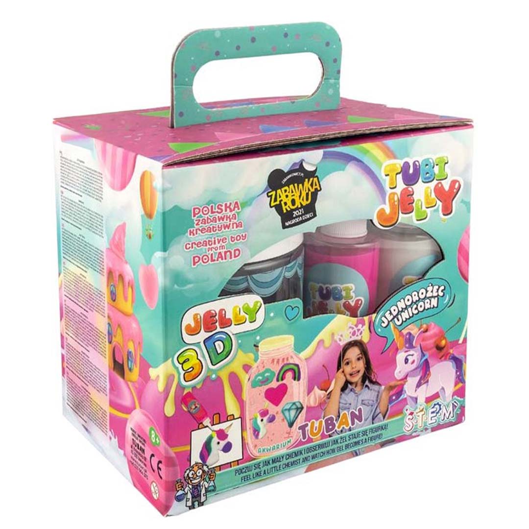 tuban tubi jelly set - 6 kleuren en klein aquarium - eenhoorn | 860TU3328 | 1