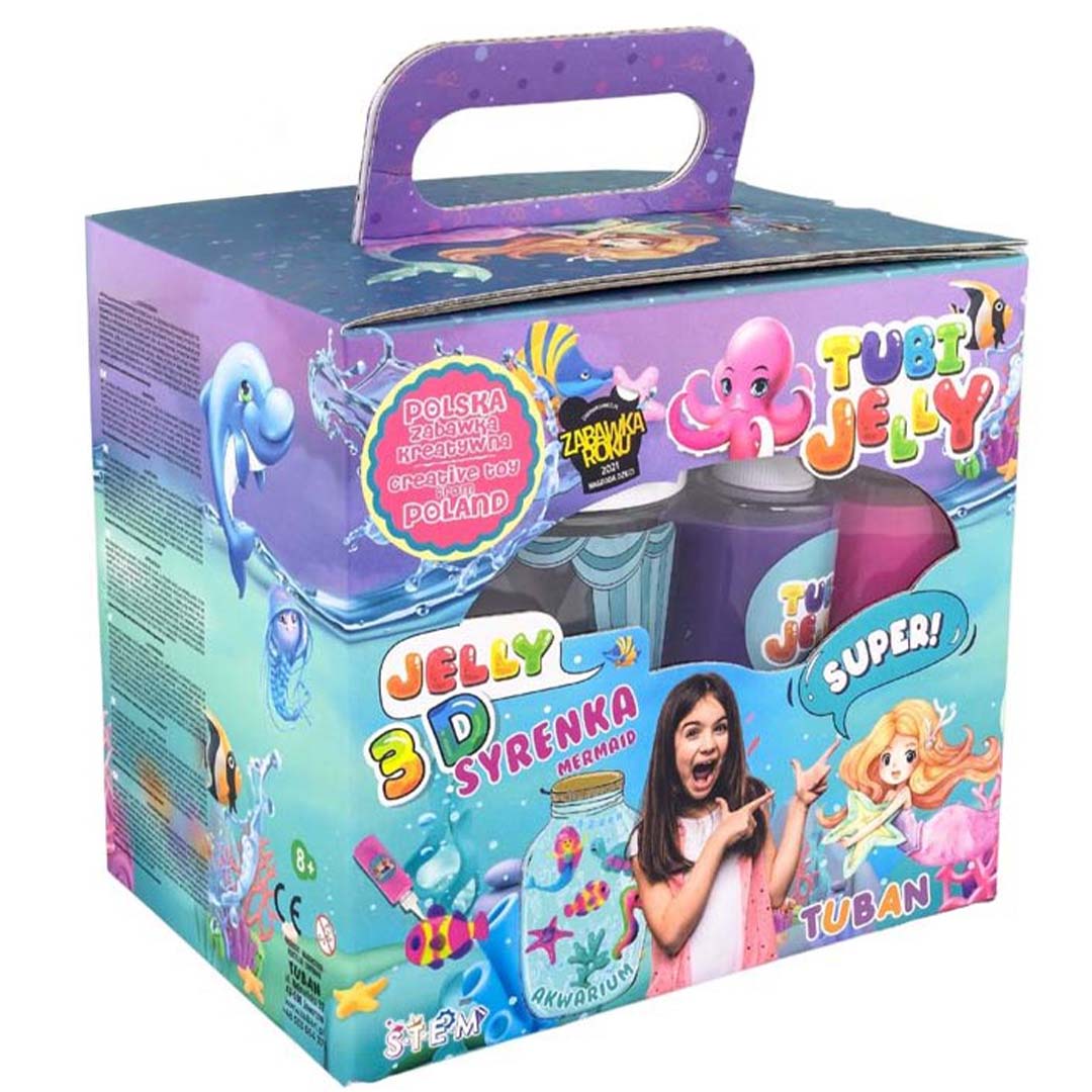tuban tubi jelly set - 6 kleuren en klein aquarium - zeemeermin | 860TU3330 | 1