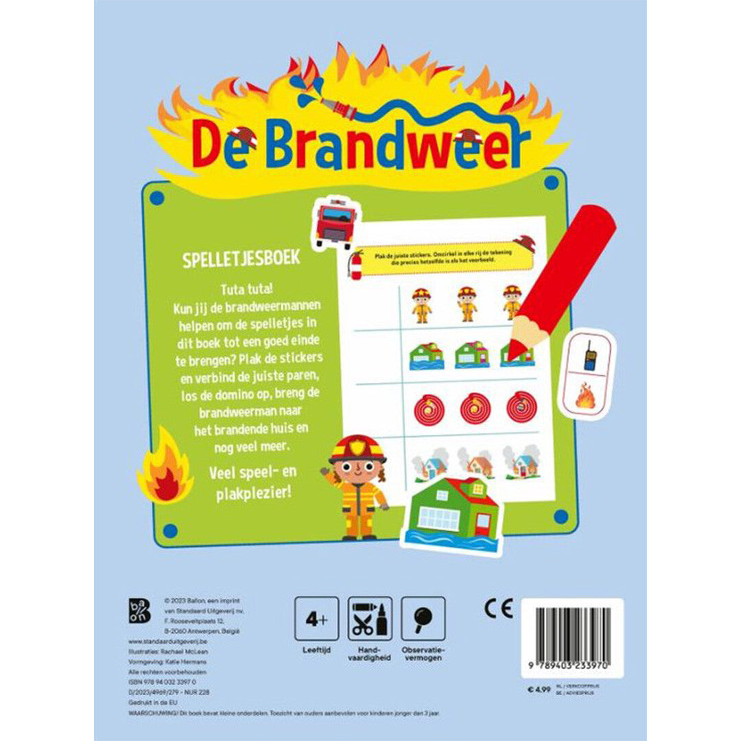 uitgeverij ballon de brandweer spelletjesboek | 1233397 | 2