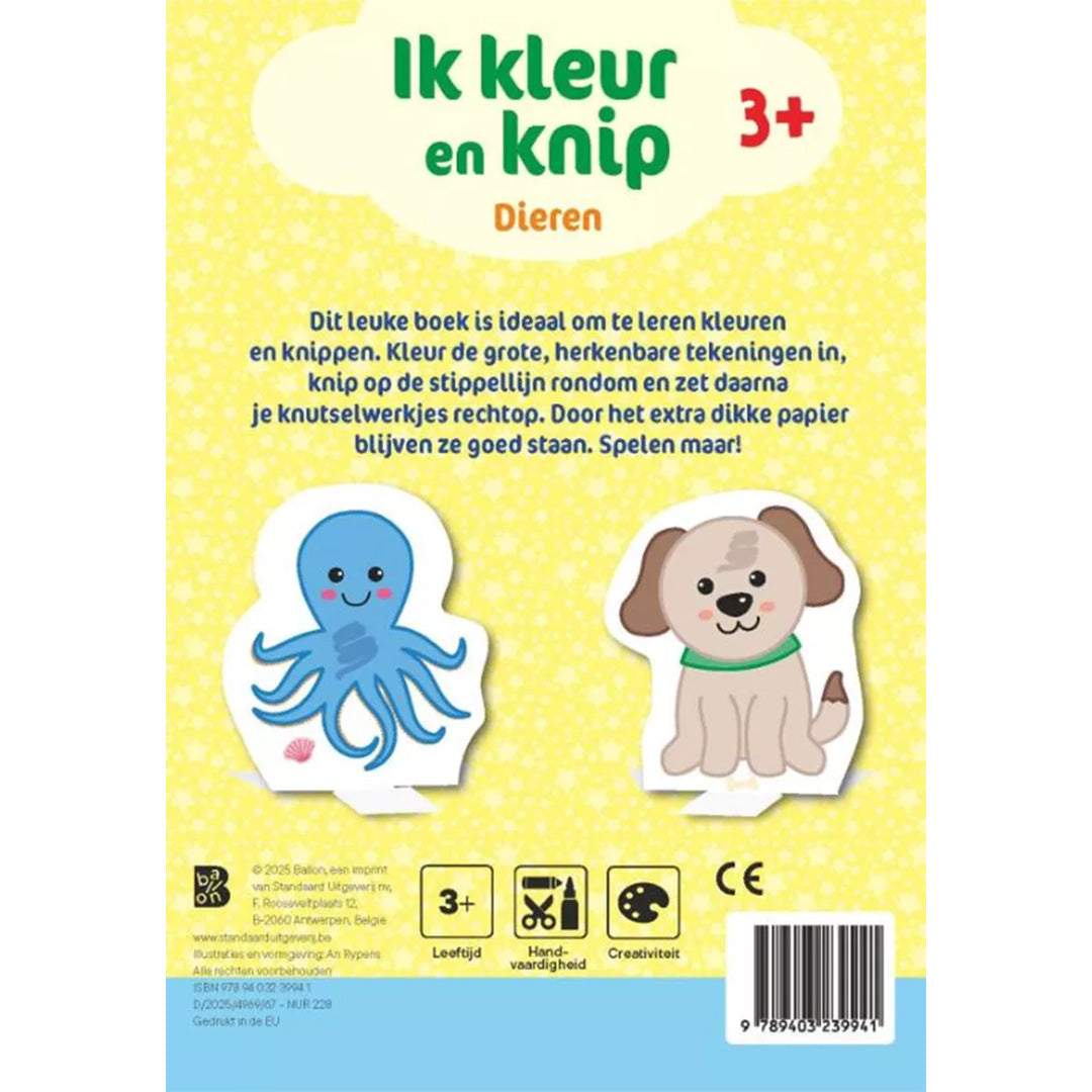 uitgeverij ballon ik kleur en knip - dieren | 1233994 | 2