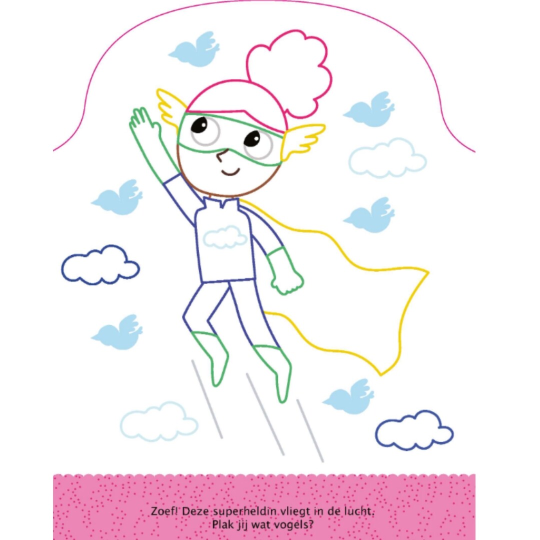 uitgeverij ballon kleur- en stickerboek superheld en zijn vriendjes | 1233195 | 2