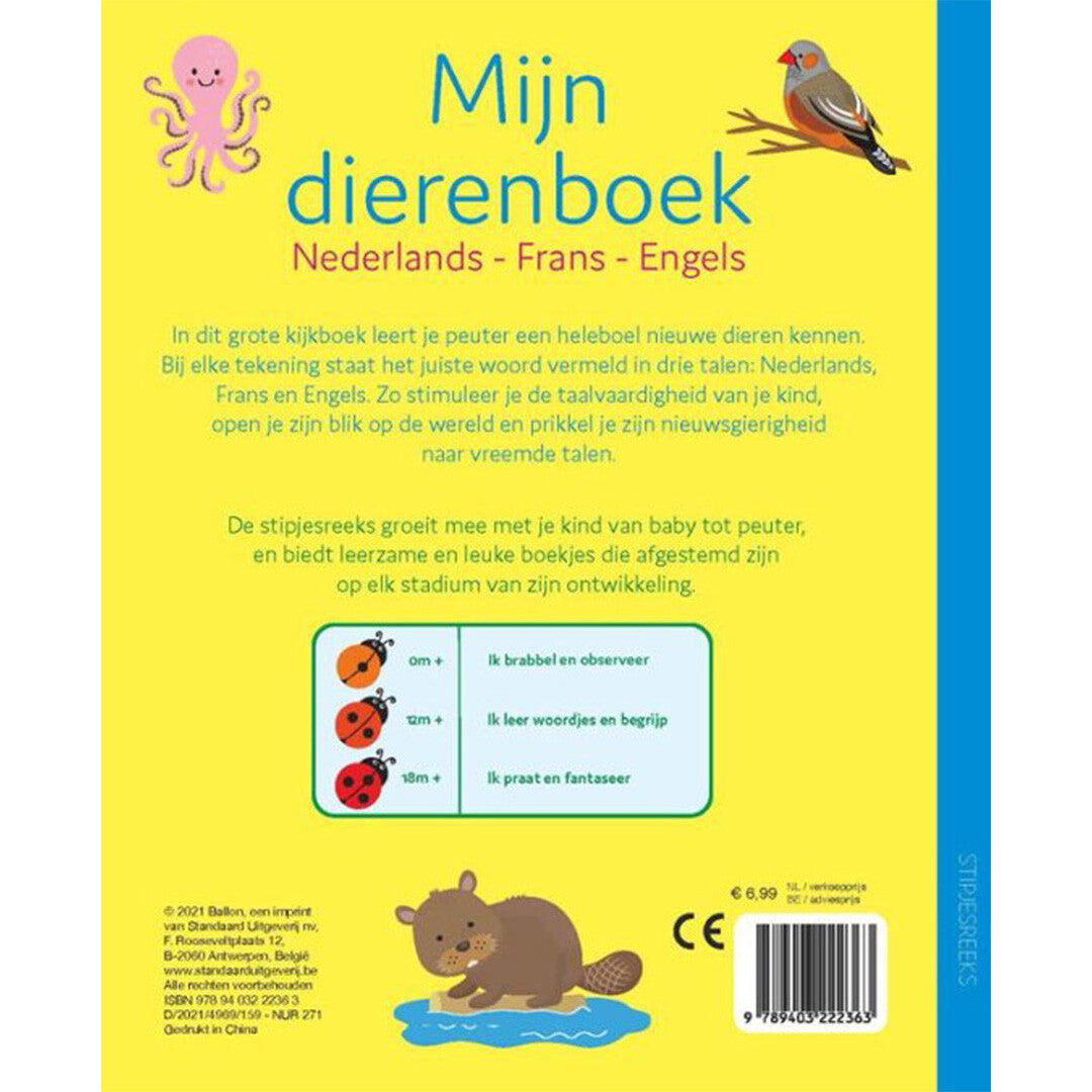 uitgeverij ballon mijn dierenboek nederlands, frans en engels | 1232236 | 3