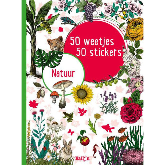 uitgeverij ballon stickerboek 50 weetjes 50 stickers - natuur | 1230374 | 0