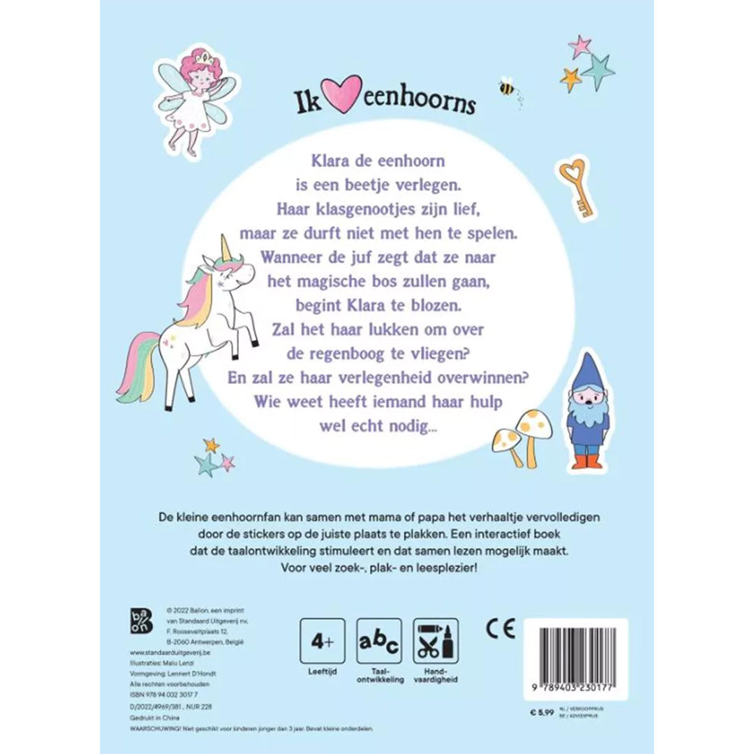 uitgeverij ballon verhalenplakboek de verlegen eenhoorn | 12330177 | 2