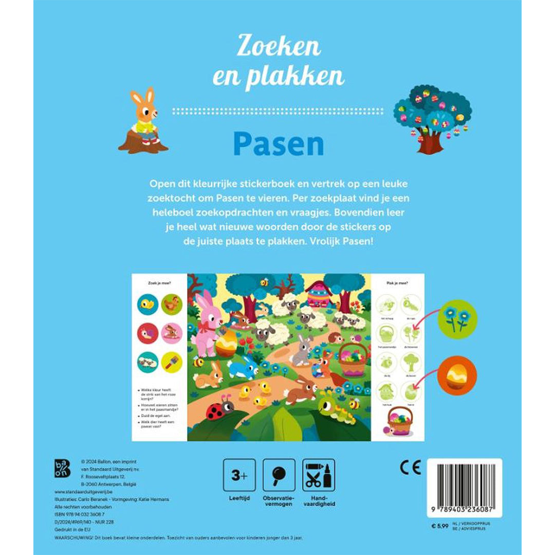 uitgeverij ballon zoek- en stickerboek - pasen | 1233608 | 3