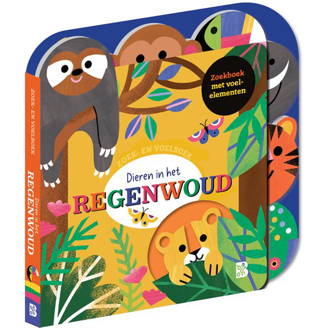 uitgeverij ballon zoek- en voelboek - dieren in het regenwoud | 1233588 | 0