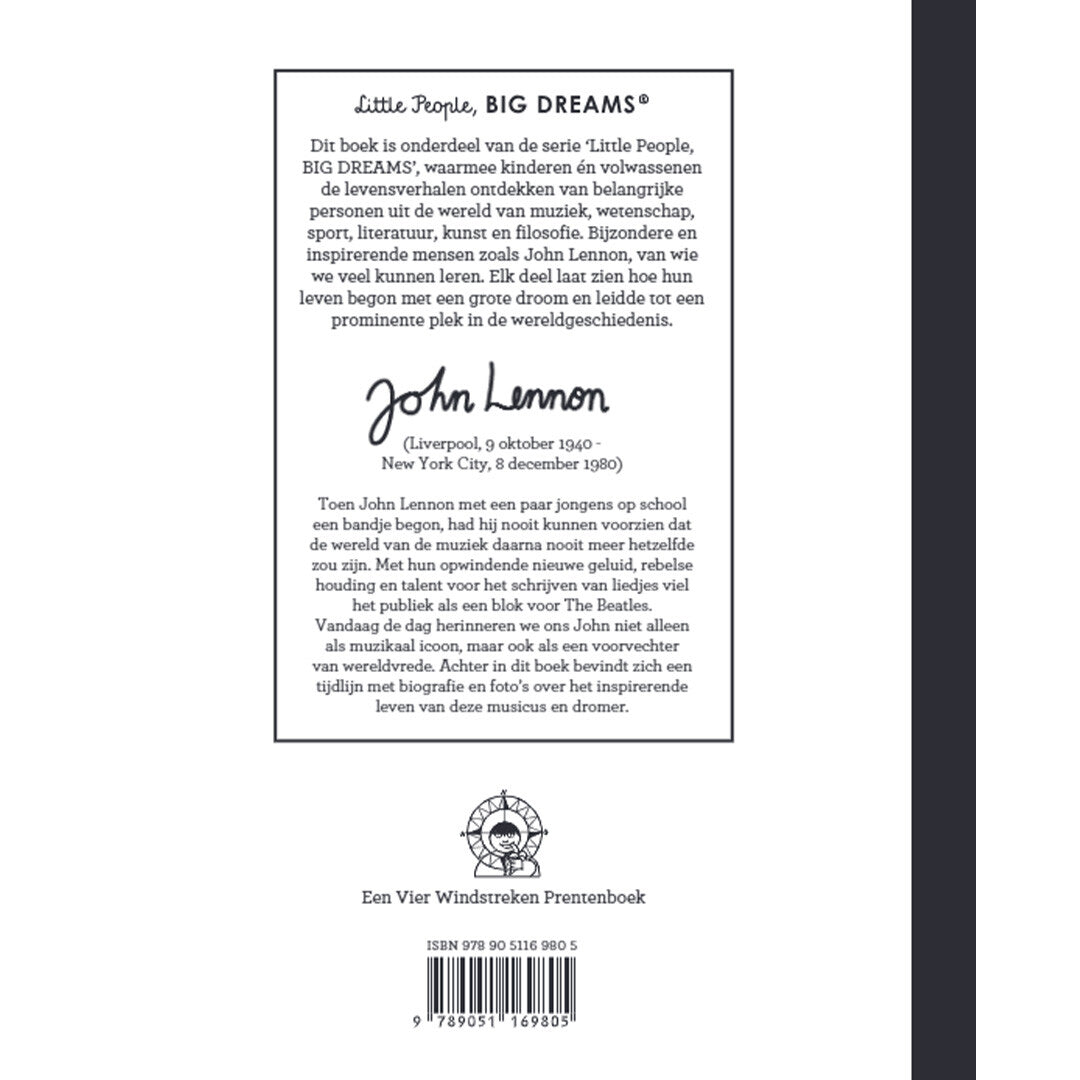 uitgeverij de vier windstreken little people, big dreams: john lennon | 1756980 | 5