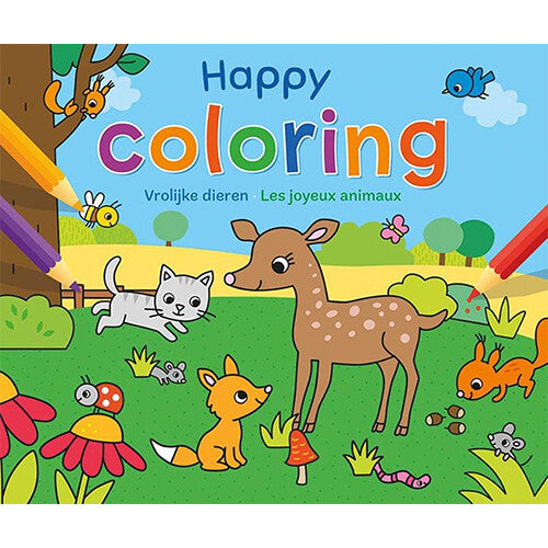 uitgeverij deltas kleurboek happy coloring - vrolijke dieren | 0691008 | 0