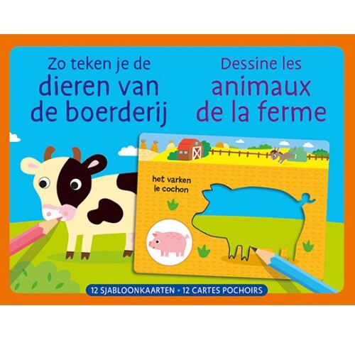 uitgeverij deltas tekensjablonen - boerderijdieren - 12st | 0615106 | 0