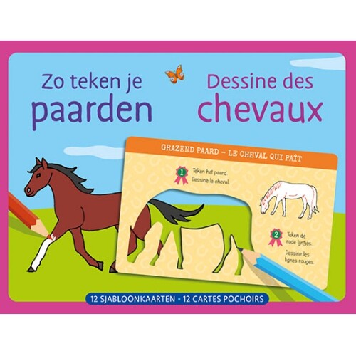 uitgeverij deltas tekensjablonen - paarden - 12st | 0615102 | 0