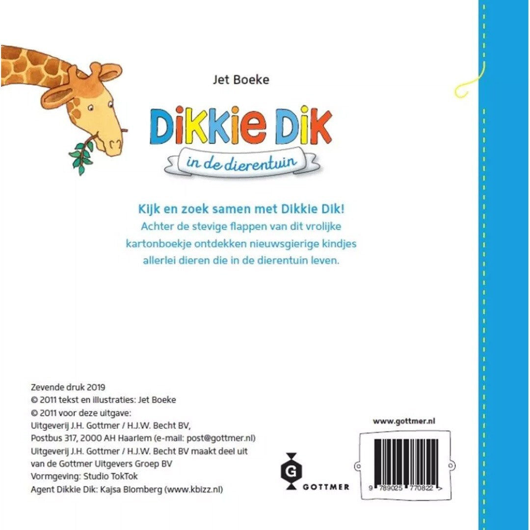 uitgeverij gottmer flapjesboek dikkie dik in de dierentuin | 1607082 | 1