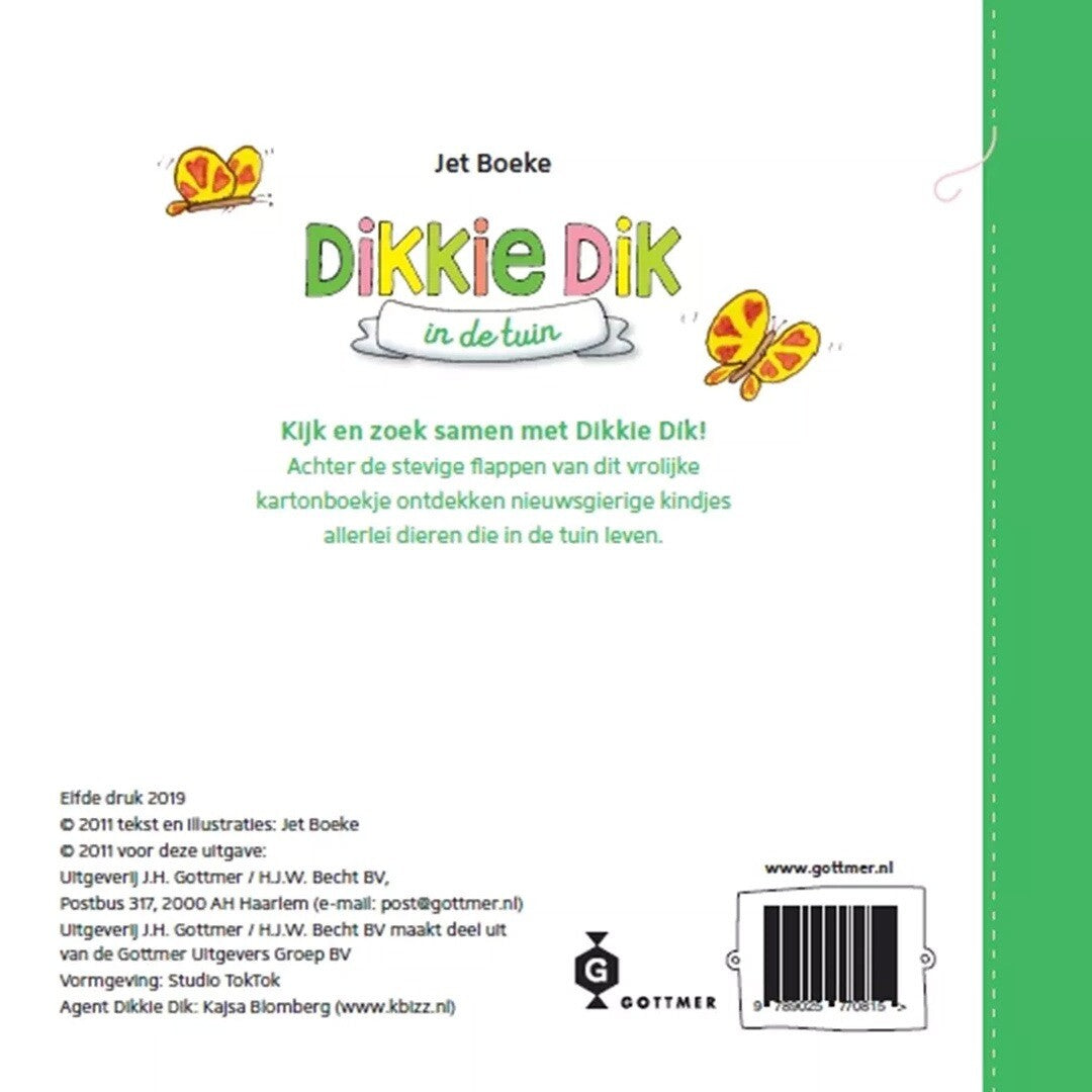uitgeverij gottmer flapjesboek dikkie dik in de tuin | 1607081 | 1