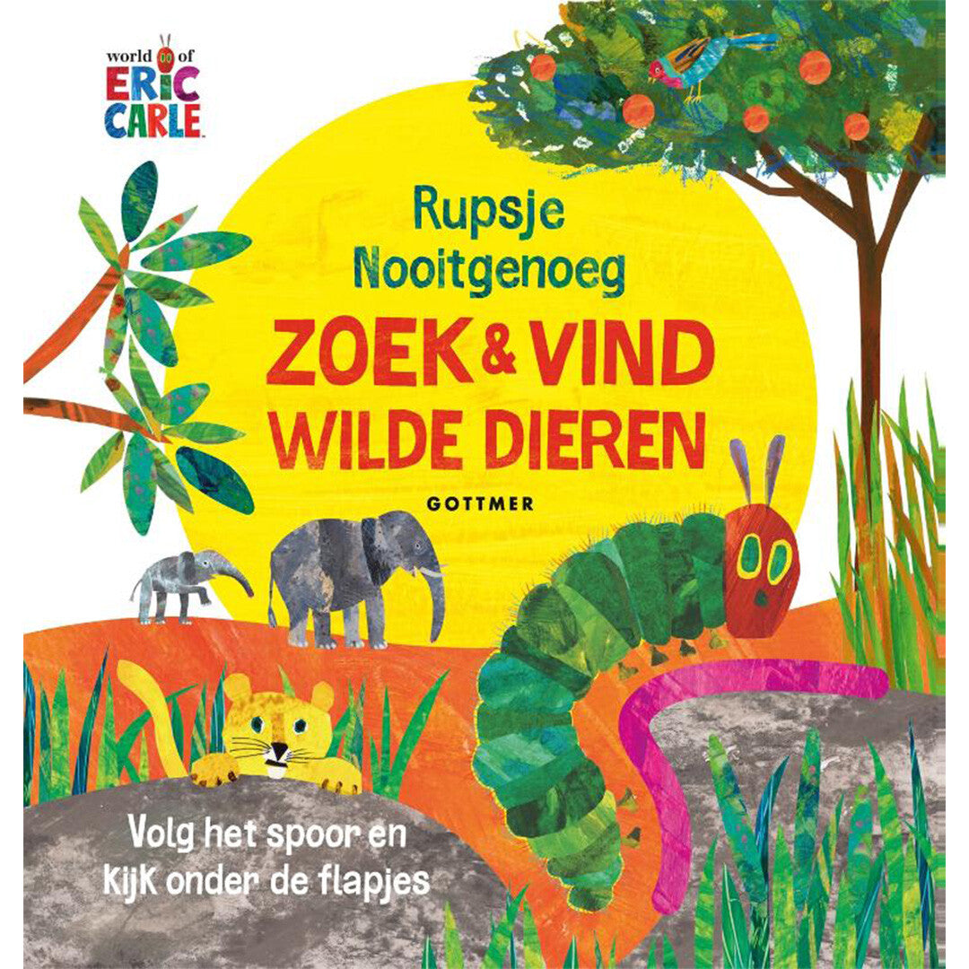 uitgeverij gottmer flapjesboek rupsje nooitgenoeg - zoek & vind wilde dieren | 1607737 | 0