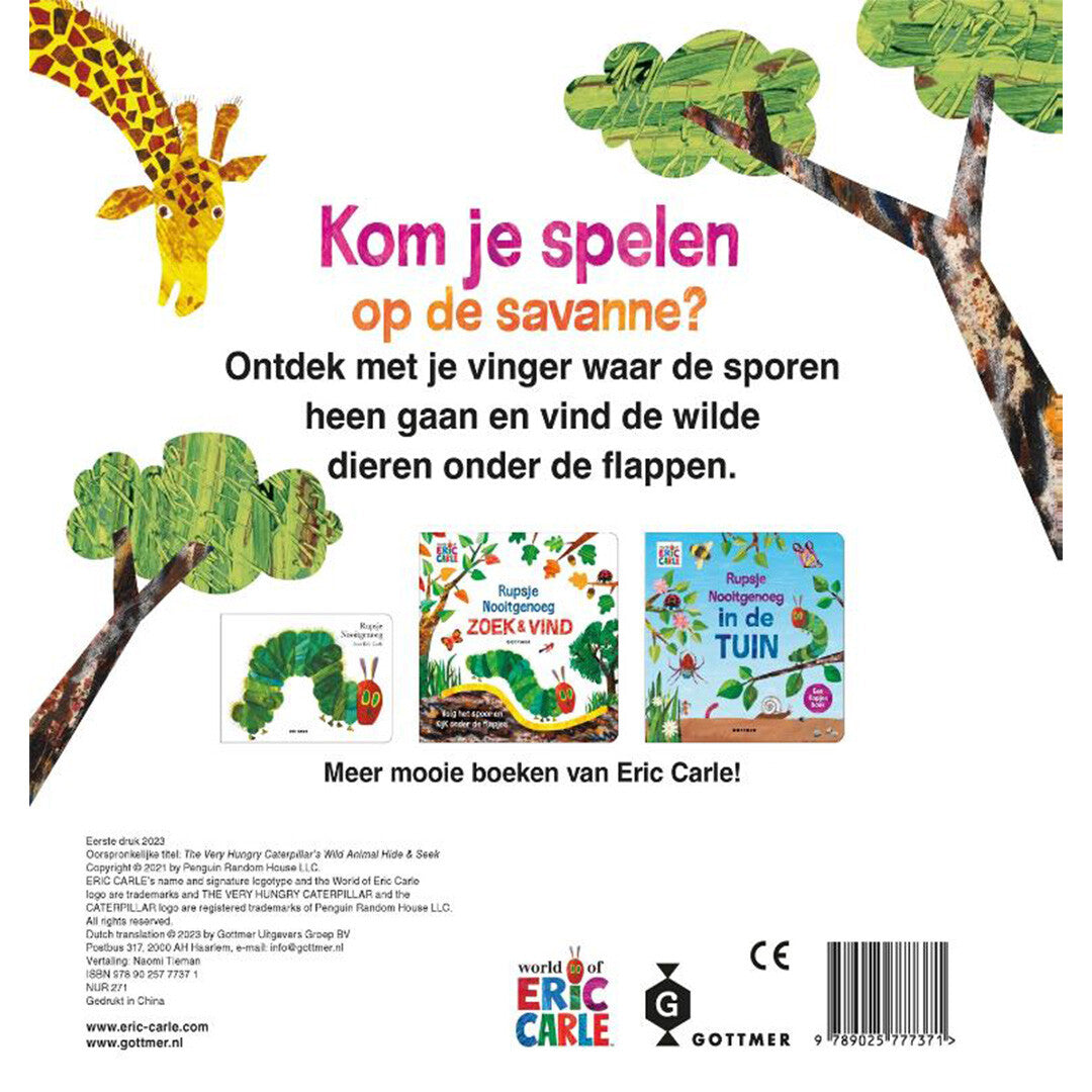 uitgeverij gottmer flapjesboek rupsje nooitgenoeg - zoek & vind wilde dieren | 1607737 | 5