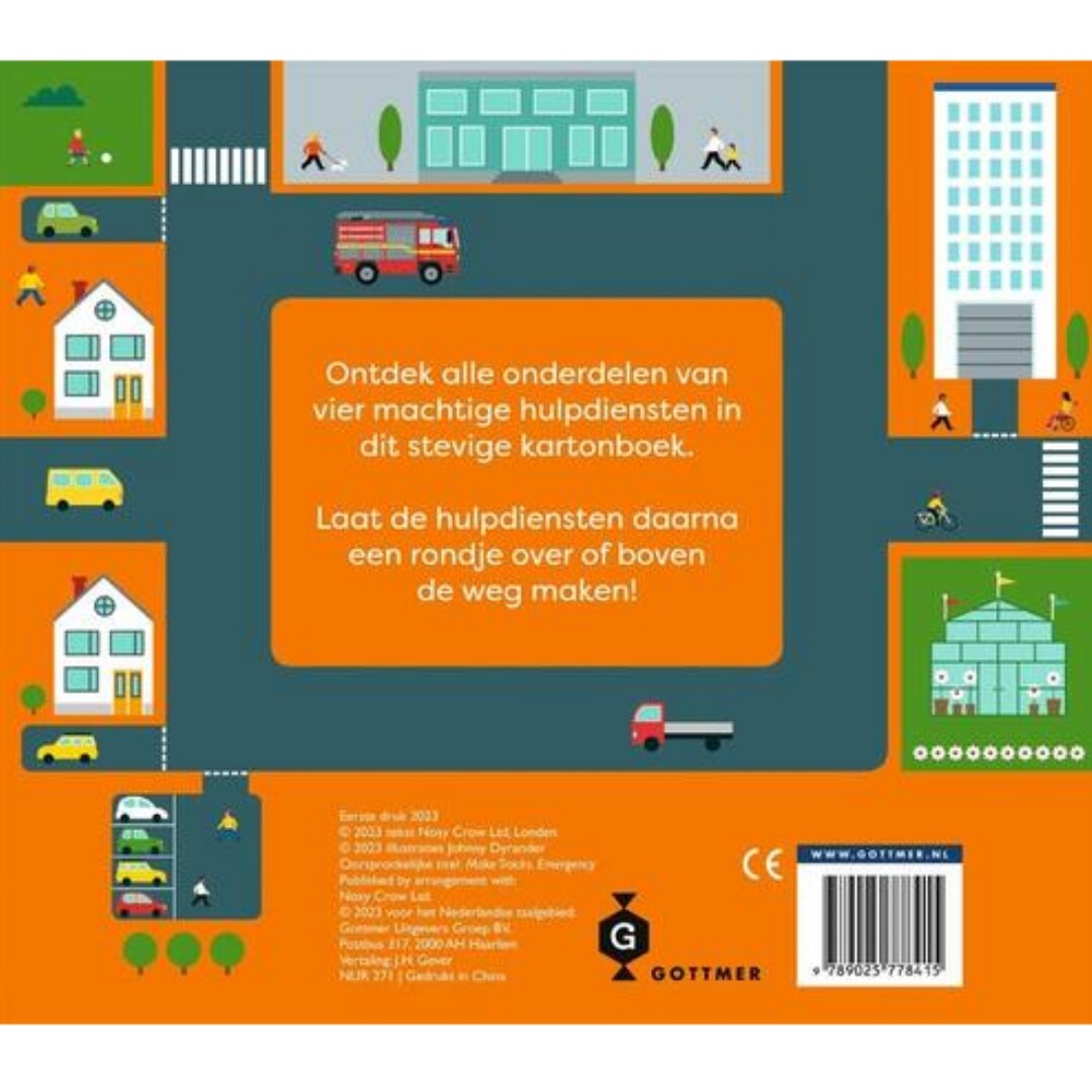 uitgeverij gottmer schuifboekje een rondje met de brandweerwagen | 1607841 | 1