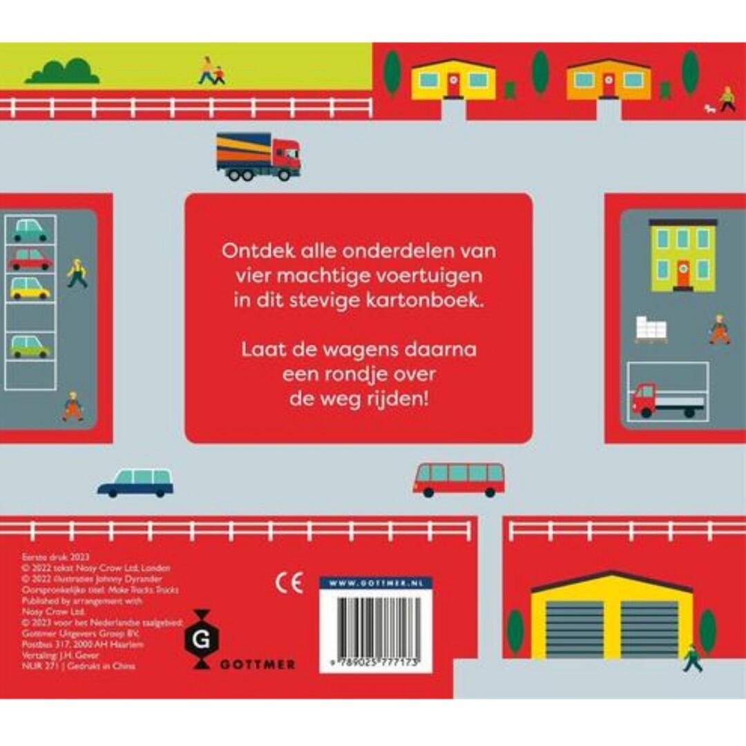 uitgeverij gottmer schuifboekje een rondje met de vrachtwagen | 1607717 | 1