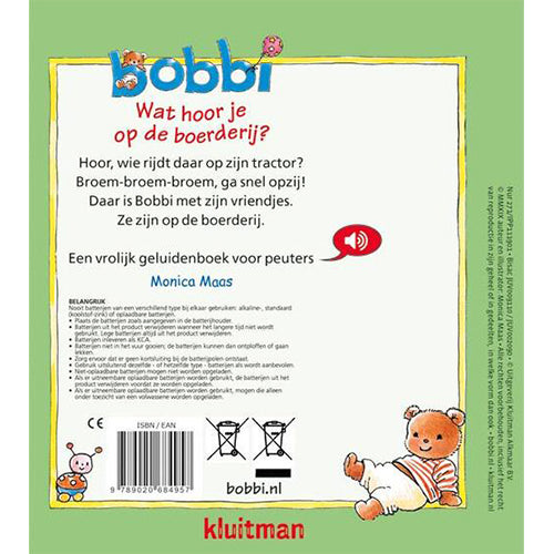 uitgeverij kluitman geluidenboek bobbi wat hoor je op de boerderij? | 1418495 | 5