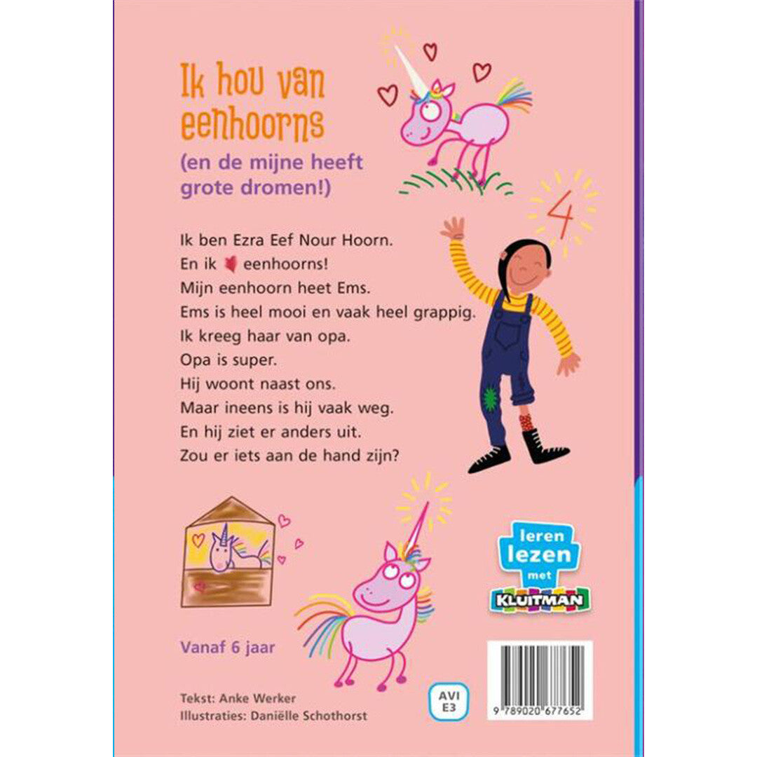 uitgeverij kluitman ik hou van eenhoorns (en de mijne heeft grote dromen!) - avi e3 | 1417765 | 3