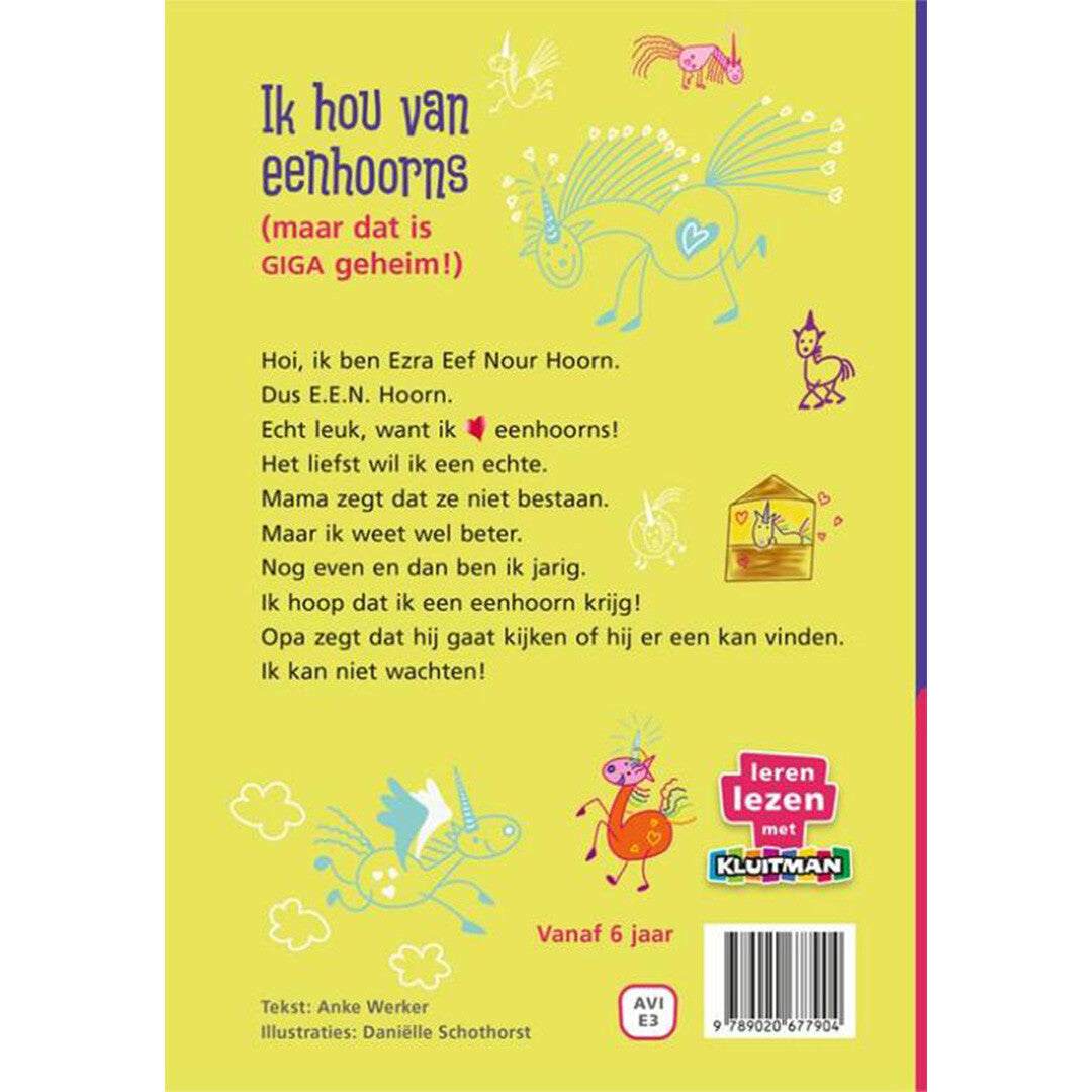 uitgeverij kluitman ik hou van eenhoorns (maar dat is giga geheim) - avi e3 | 1417790 | 3