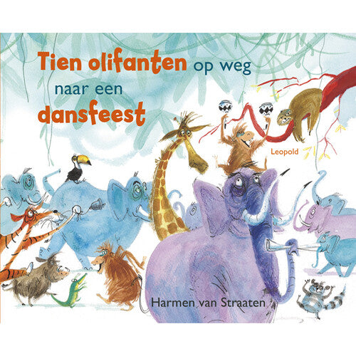 uitgeverij leopold tien olifanten op weg naar een dansfeest | 1618316 | 0