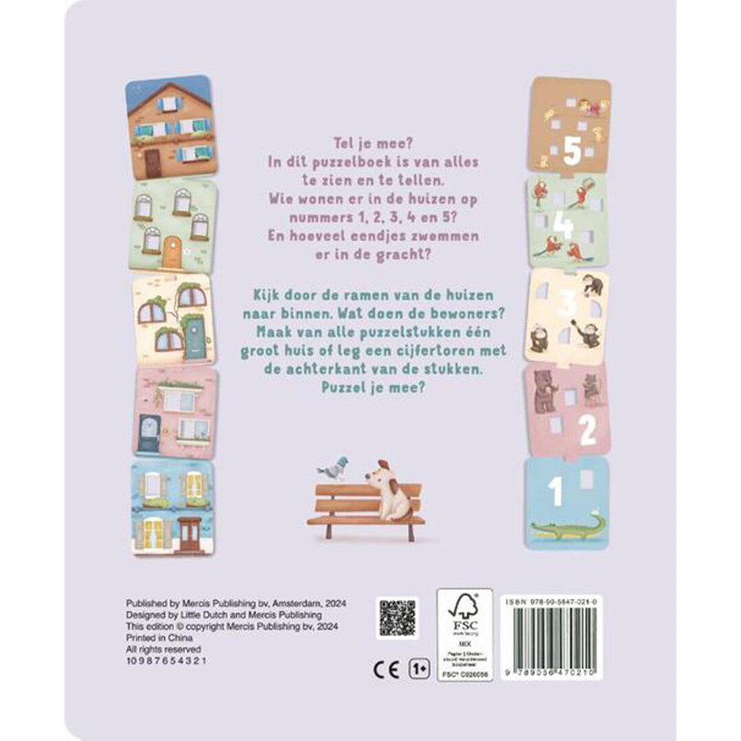 uitgeverij mercis little dutch kartonboek mijn puzzelboek - tel je mee? | 1767021 | 3