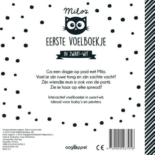uitgeverij oogappel milo's eerste voelboekje in zwart-wit | 1526795 | 1
