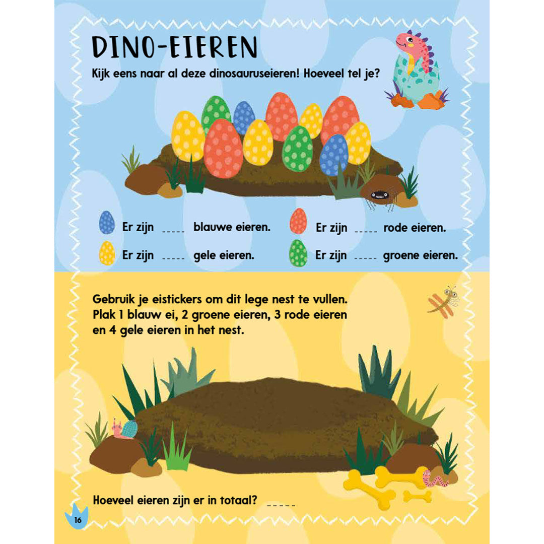 uitgeverij rebo activiteintenboek - dino's - 1000 stickers | 2