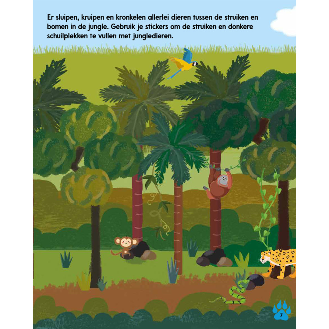 uitgeverij rebo activiteitenboek met stickers - jungle - 1000 stickers | 3