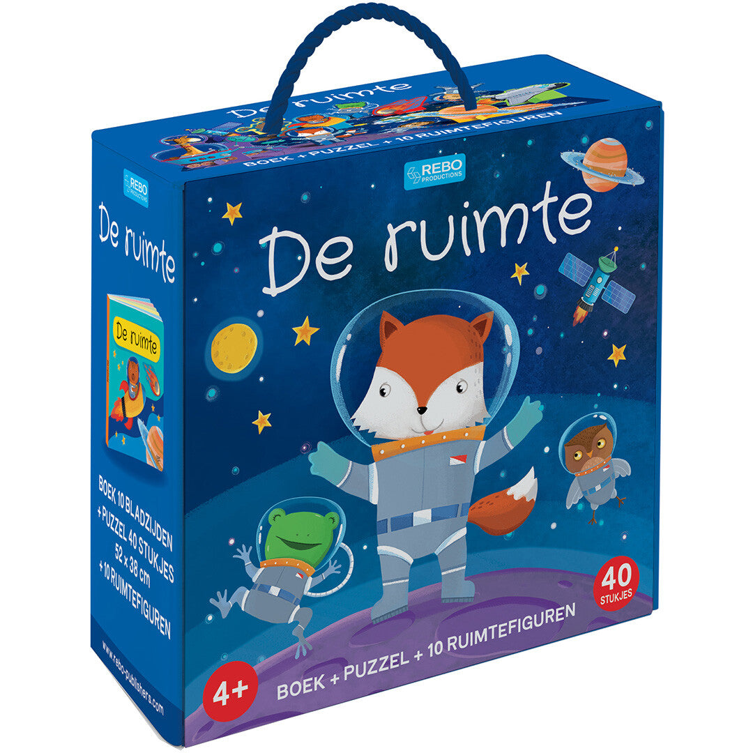 uitgeverij rebo box de ruimte boek, puzzel en speelfiguren | 1724460 | 0