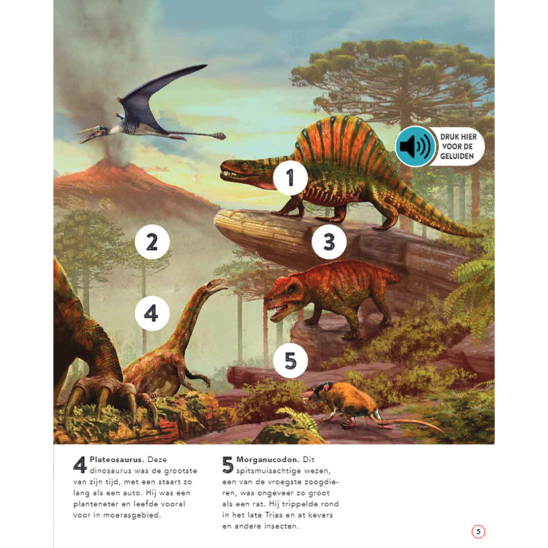 uitgeverij rebo geluidenboek dinosaurussen en prehistorisch leven | 1724454 | 2
