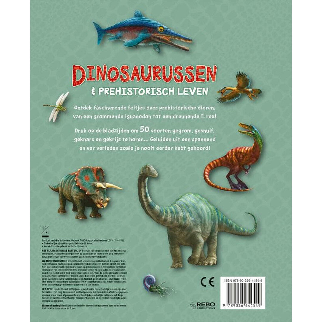 uitgeverij rebo geluidenboek dinosaurussen en prehistorisch leven | 1724454 | 5