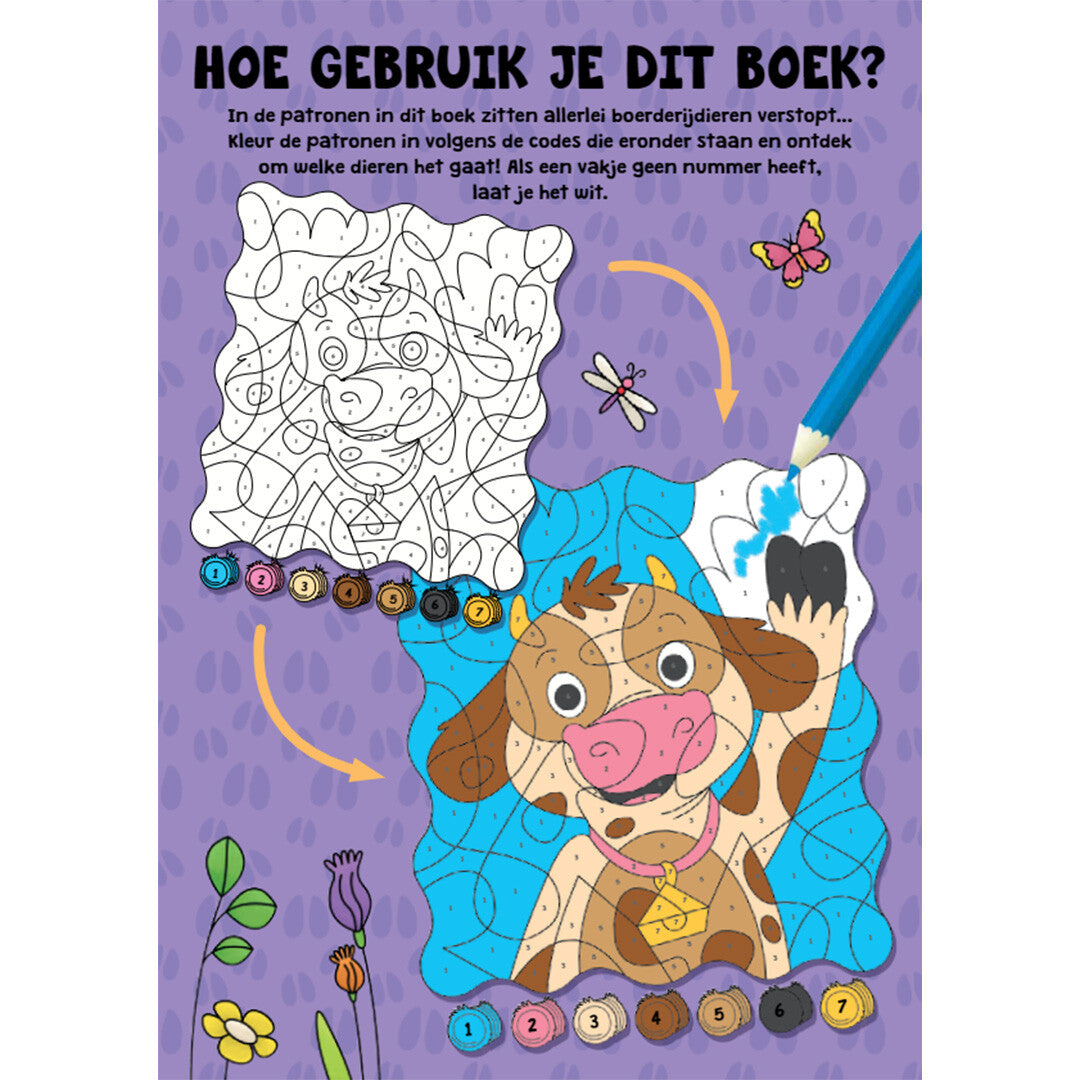 uitgeverij rebo kleuren op nummer - boerderij | 1724653 | 1
