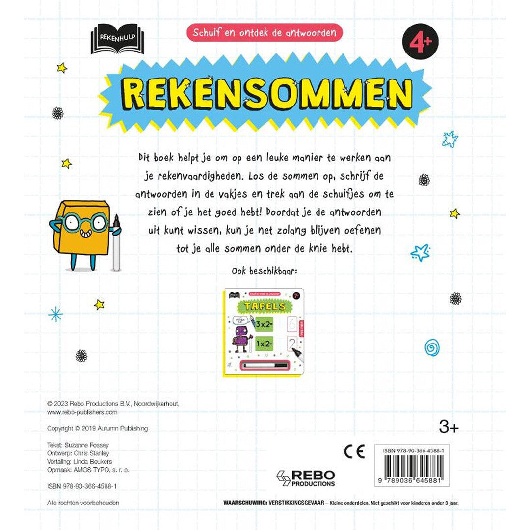 uitgeverij rebo schuif en ontdek de antwoorden - rekensommen | 1724588 | 5
