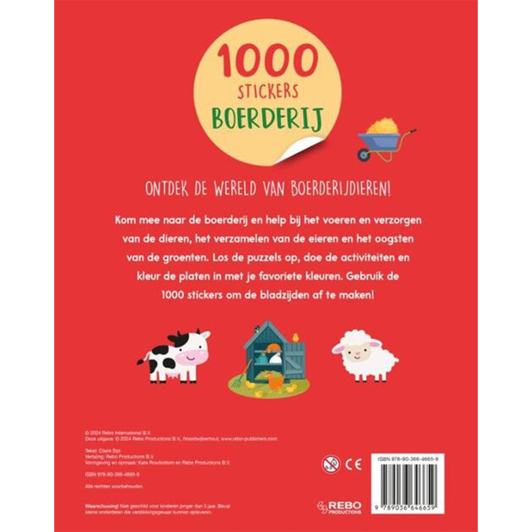 uitgeverij rebo stickerboek boerderij - 1000 stickers | 6