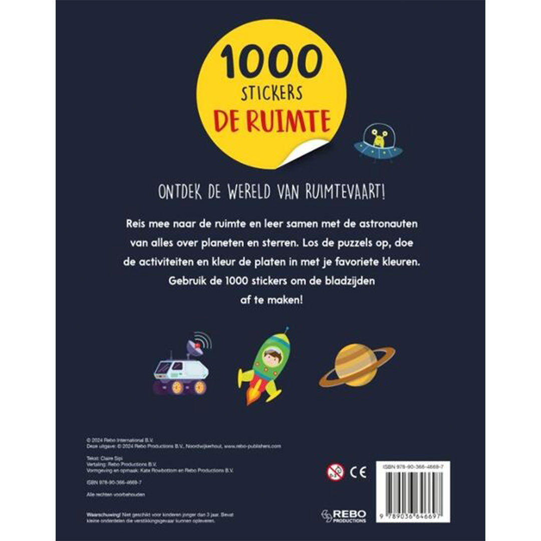 uitgeverij rebo stickerboek de ruimte - 1000 stickers | 6
