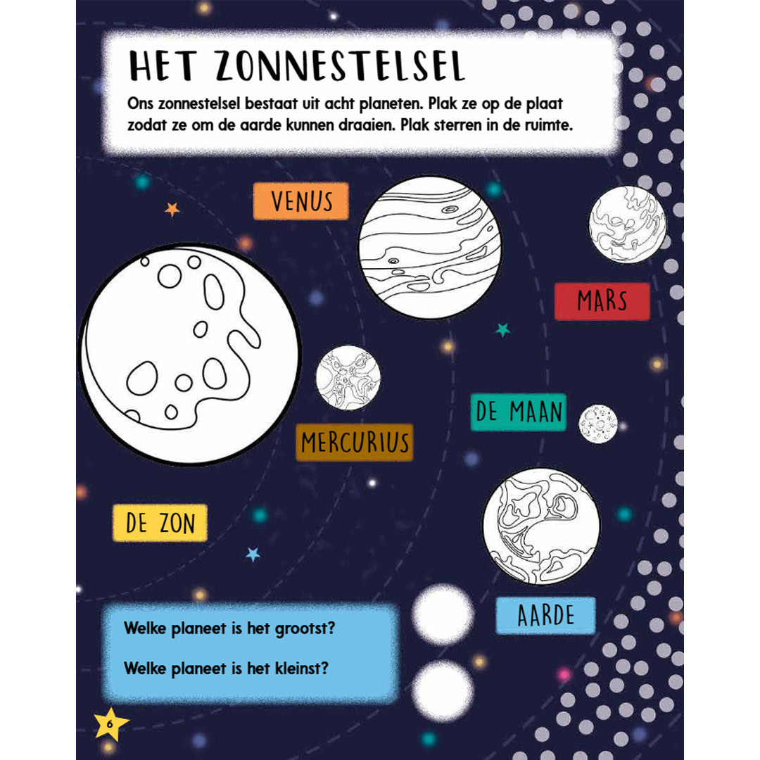 uitgeverij rebo stickerboek de ruimte - 1000 stickers | 2