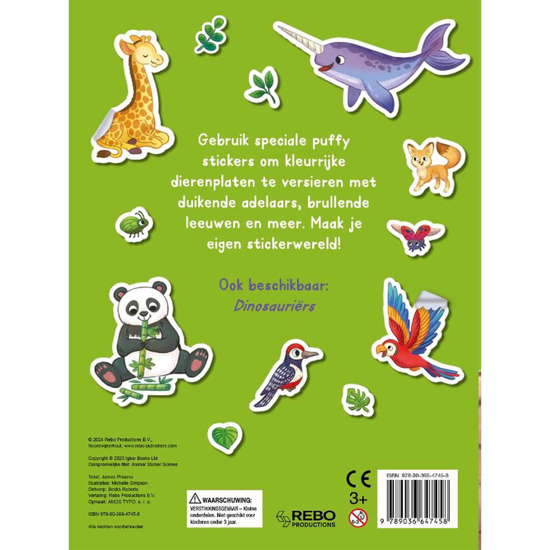 uitgeverij rebo stickerboek dieren stickerwereld | 1724745 | 5