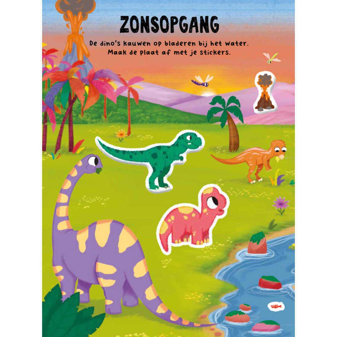 uitgeverij rebo stickerboek dinosauriërs stickerwereld | 1724744 | 3