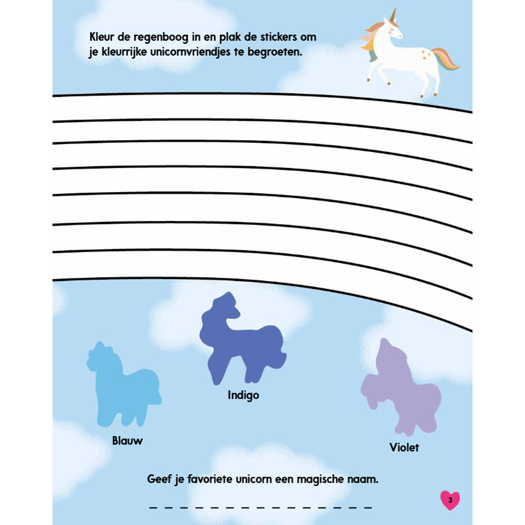 uitgeverij rebo stickerboek unicorns - 1000 stickers | 3
